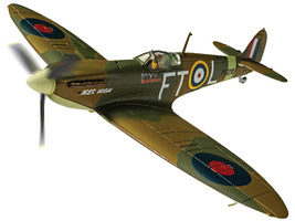 Supermarine Spitfire Mk.II Fighter Aircraft "Iron Maiden 'Aces High'" Green Camouflage with Graphics 1/72 Diecast Model by Corgi