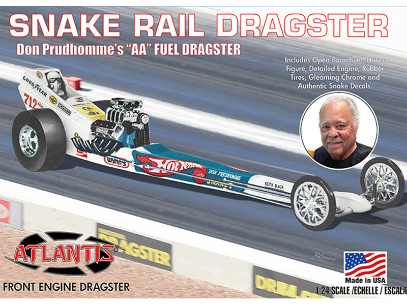 Skill 2 Model Kit Don the Snake Prudhomme s AA Fuel Front Engine Rail Dragster 1/24 Scale Model Atlantis ALM-5694