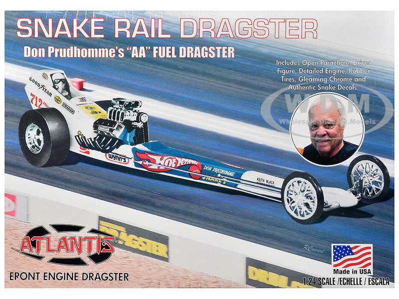 Skill 2 Model Kit Don the Snake Prudhomme s AA Fuel Front Engine Rail Dragster 1/24 Scale Model Atlantis ALM-5694