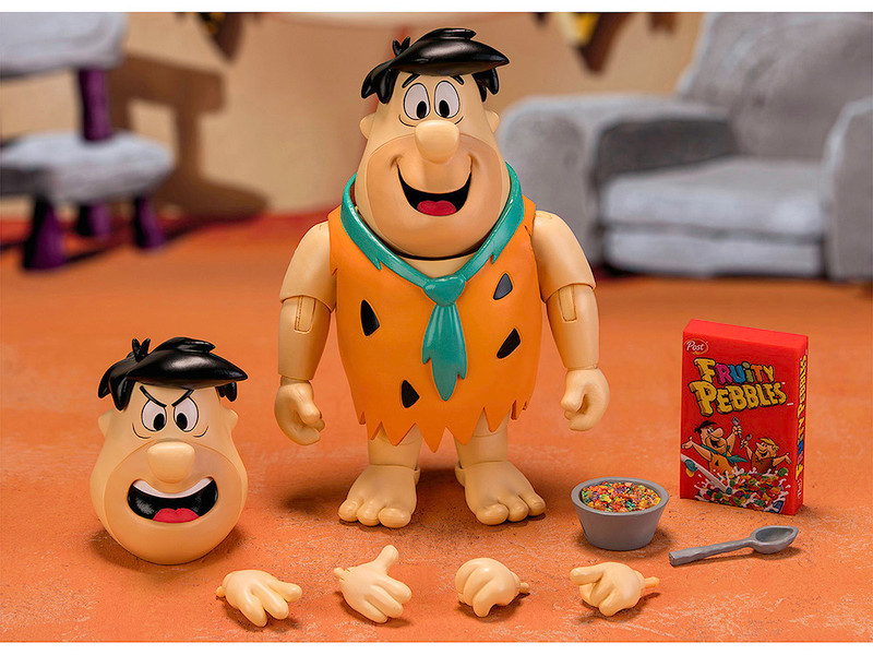 Fred Flintstone 6 Moveable Figure with Accessories and Alternate Head and Hands The Flintstones Post Fruity Pebbles Model Jada 35979