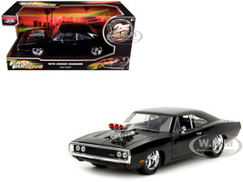 1970 Dodge Charger Black with Race Interior The Fast and the Furious 2001 Movie 25 Years of Fast & Furious Series 1/24 Diecast Model Car Jada 35421-25TH