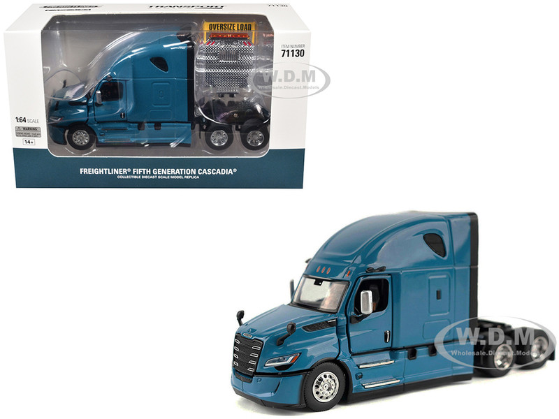 2025 Freightliner Cascadia Gen 5 Sleeper Cab Truck Tractor Signature Blue Transport Series 1/64 Diecast Model Diecast Masters 71130
