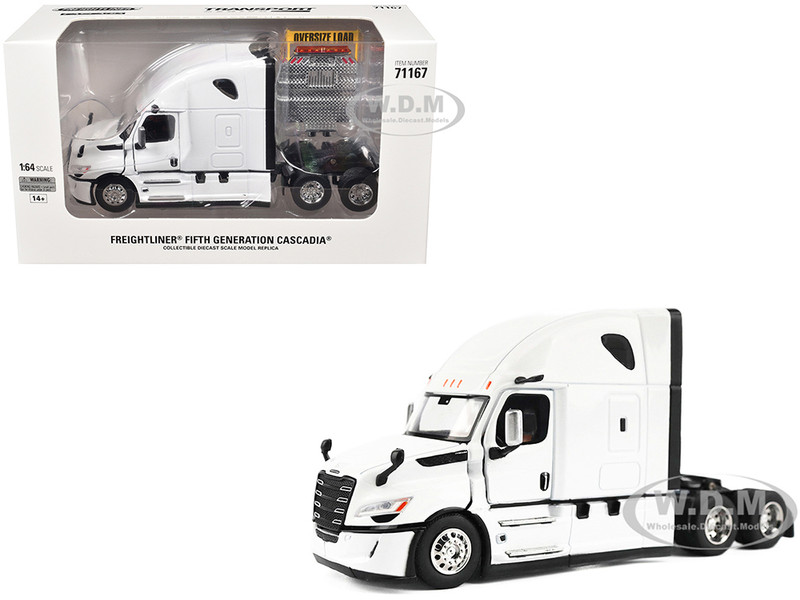 2025 Freightliner Cascadia Gen 5 Sleeper Cab Truck Tractor Winter White Transport Series 1/64 Diecast Model Diecast Masters 71167