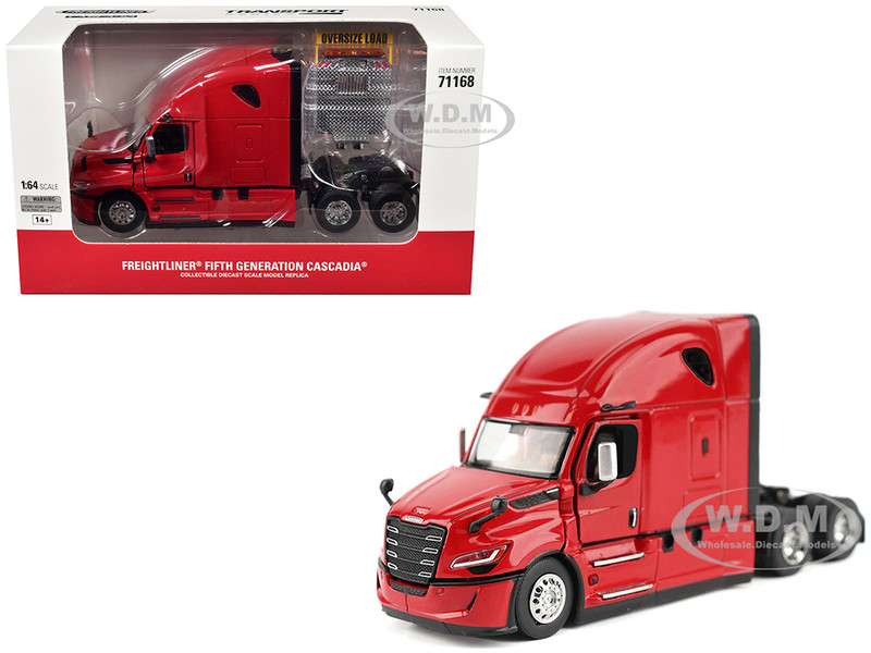 2025 Freightliner Cascadia Gen 5 Sleeper Cab Truck Tractor Red Transport Series 1/64 Diecast Model Diecast Masters 71168