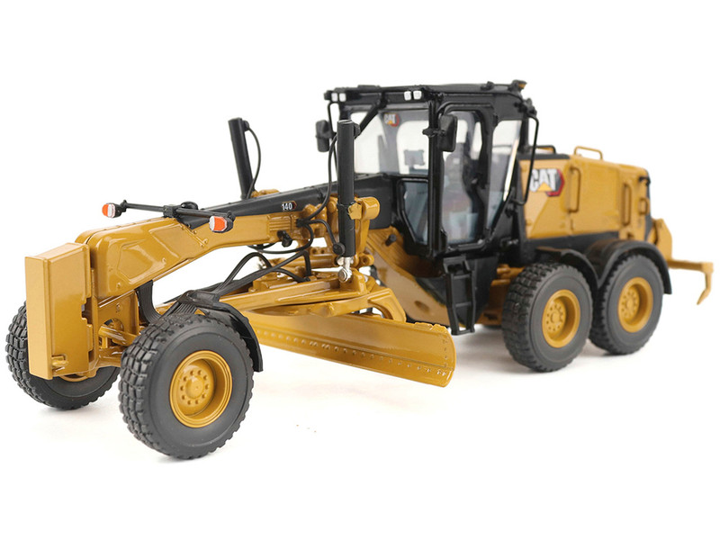 CAT Caterpillar 140 LVR Motor Grader Yellow with Black Top High Line Series 1/50 Diecast Model Diecast Masters 85794