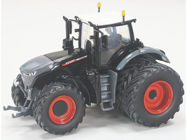 Fendt 1042 Vario Tractor with Front and Rear Dual Wheels Black with White Top 1/64 Diecast Model SpecCast SCT996