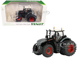 Fendt 1042 Vario Tractor with Front and Rear Dual Wheels Black with White Top 1/64 Diecast Model SpecCast SCT996