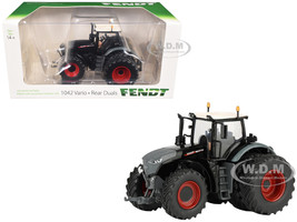 Fendt 1042 Vario Tractor with Front and Rear Dual Wheels Black with White Top 1/64 Diecast Model SpecCast SCT996
