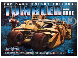 Skill 3 Model Kit Batmobile Tumbler with Bane Figure Batman Dark Knight Trilogy Movie Franchise 1/25 Scale Model Moebius MOE-967
