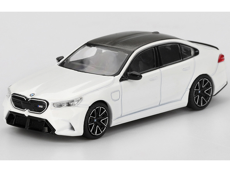 BMW M5 Alpine White with Carbon Top Limited Edition 1/64 Diecast Model Car Mini GT MGT01092
