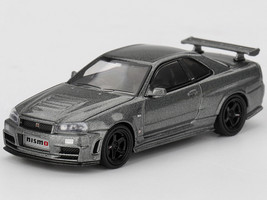 Nissan Skyline GT R NISMO BNR34 CRS Version RHD Right Hand Drive Dark Metal Gray Metallic Limited Edition 1/64 Diecast Model Car Mini GT MGT01160