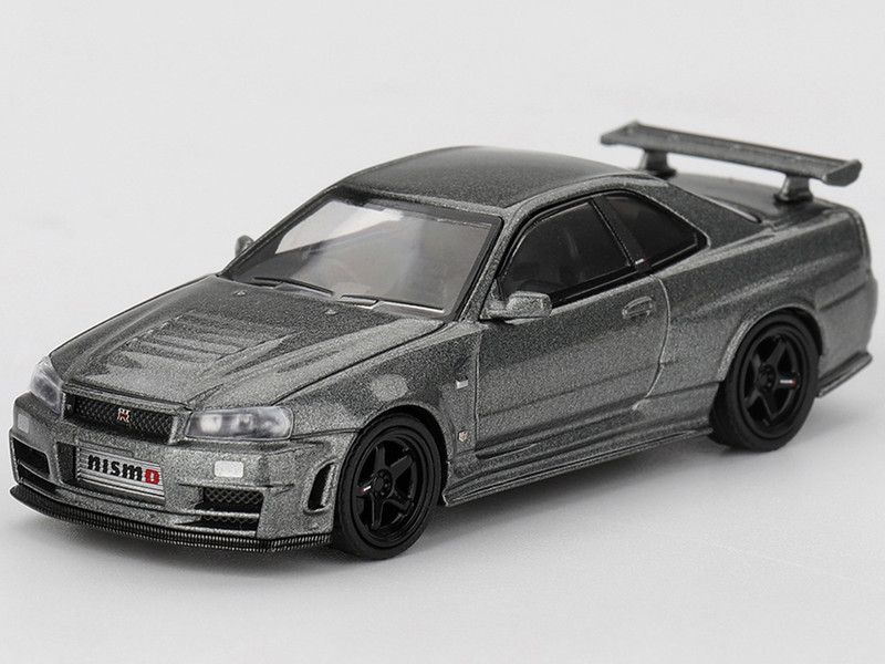 Nissan Skyline GT R NISMO BNR34 CRS Version RHD Right Hand Drive Dark Metal Gray Metallic Limited Edition 1/64 Diecast Model Car Mini GT MGT01160