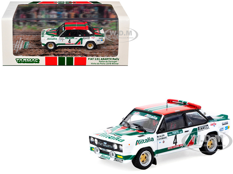 FIAT 131 ABARTH Rally #4 Markku Alen Ilkka Kivimaki Winner Rallye de Portugal Vinho do Porto 1978 Hobby64 Series 1/64 Diecast Model Tarmac Works T64-094-78RP04