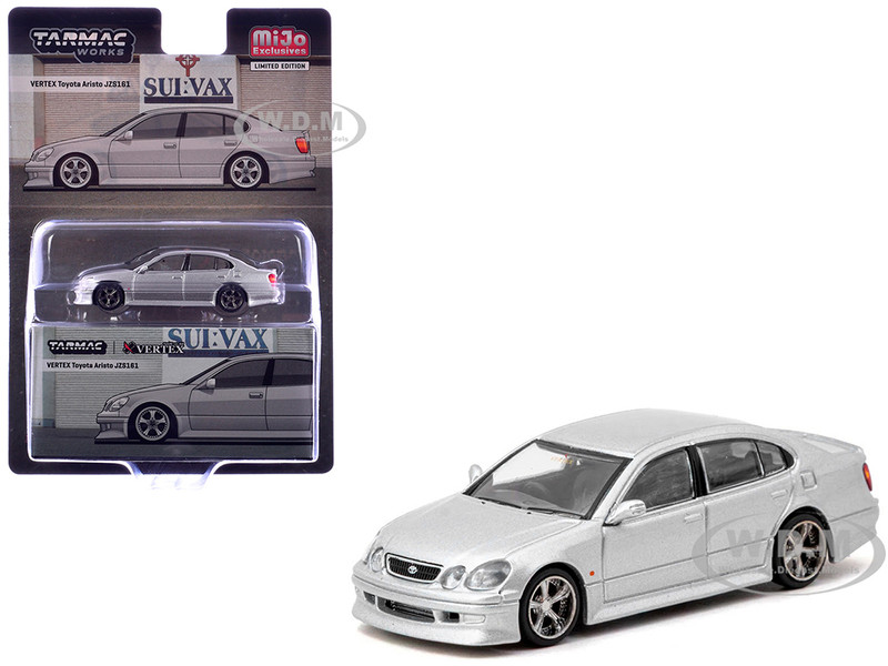 Toyota Vertex Aristo JZS161 RHD Right Hand Drive Silver Metallic Global64 Series 1/64 Diecast Model Tarmac Works T64G-081-SL