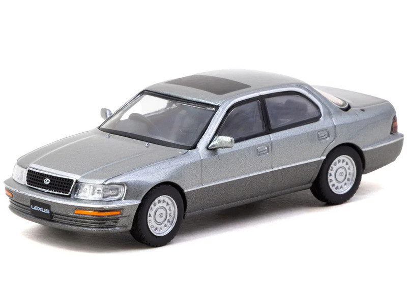 Lexus LS400 RHD Right Hand Drive Flint Gray Metallic Global64 Series 1/64 Diecast Model Tarmac Works T64G-082-GY