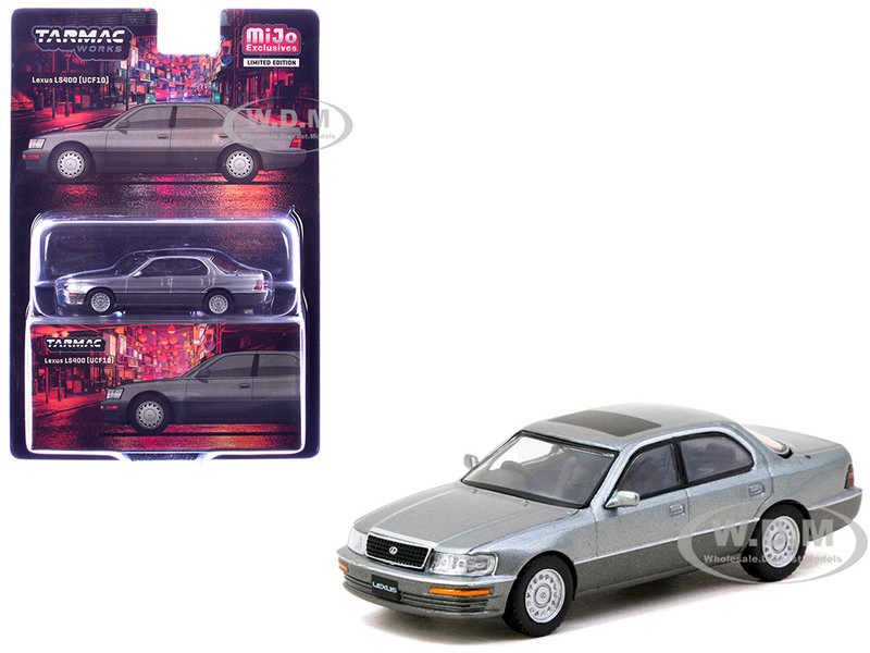Lexus LS400 RHD Right Hand Drive Flint Gray Metallic Global64 Series 1/64 Diecast Model Tarmac Works T64G-082-GY