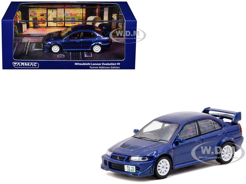Mitsubishi Lancer Evolution VI RHD Right Hand Drive Tommi Makinen Edition Blue Metallic Road64 Series 1/64 Diecast Model Tarmac Works T64R-021-TMEB