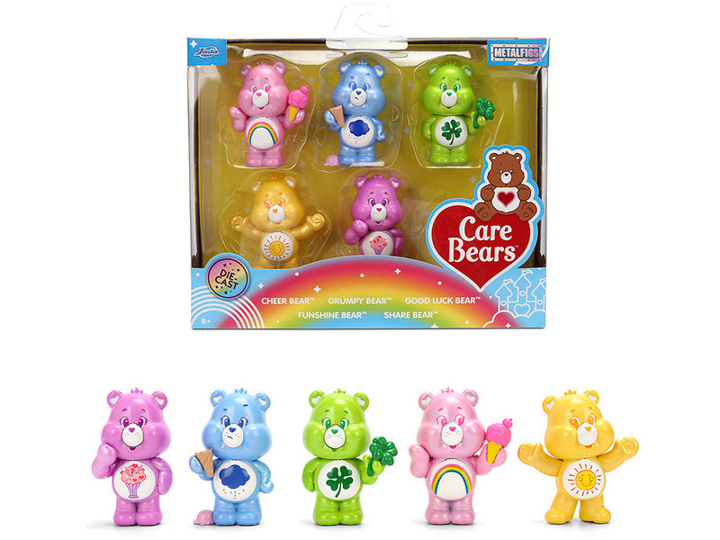Set of 5 Diecast Figures Care Bears Metalfigs Series Diecast Models Jada 37352