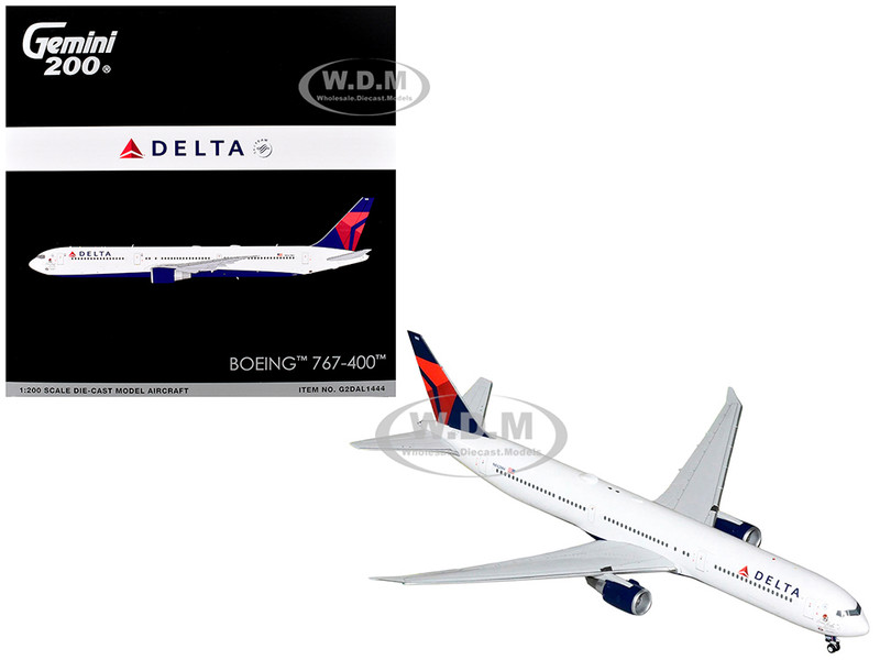 Boeing 767 400ER Commercial Aircraft Delta Air Lines N482MH White with Blue and Red Tail Gemini 200 Series 1/200 Diecast Model Airplane GeminiJets G2DAL1444