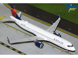 Airbus A321neo Commercial Aircraft Delta Air Lines N502DX White with Blue and Red Tail Gemini 200 Series 1/200 Diecast Model Airplane GeminiJets G2DAL1495