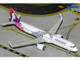 Airbus A321neo Commercial Aircraft Hawaiian Airlines N209HA White with Purple Tail Graphics 1/400 Diecast Model Airplane GeminiJets GJHAL2415