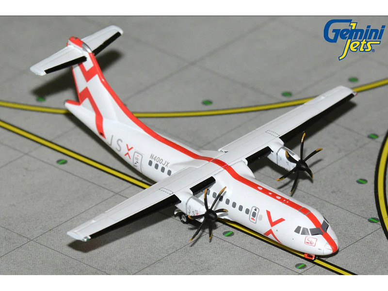 ATR 42 600 Commercial Aircraft JSX N400JX White with Red Stripes 1/400 Diecast Model Airplane GeminiJets GJJSX2404