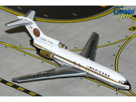 Boeing 727 100 Commercial Aircraft Mexicana de Aviacion XA SEJ White with Gold Stripes 1/400 Diecast Model Airplane GeminiJets GJMXA2351