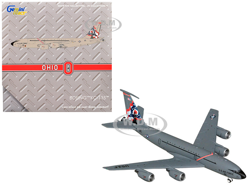 Boeing KC 135R Stratotanker Aircraft Ohio Air National Guard United States Air Force 63 8013 Gray Gemini Macs Series 1/400 Diecast Model Airplane GeminiJets GMUSA161
