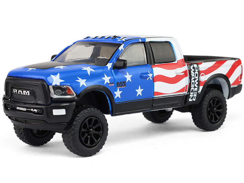2017 Ram 2500 Power Wagon Pickup Truck American Flag Livery America 250 Edition Anniversary Collection Series 18 1/64 Diecast Model Car Greenlight 28180B
