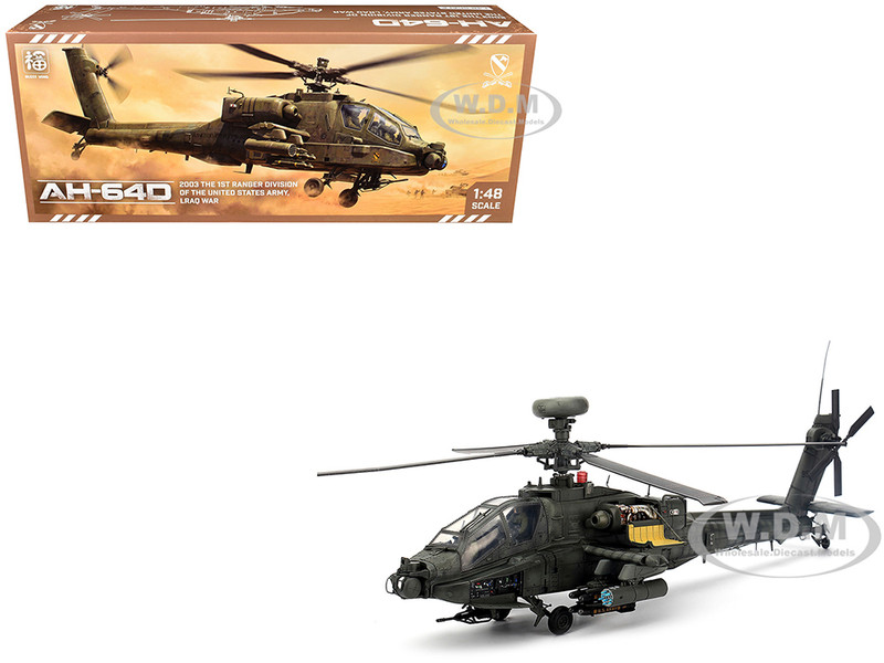 Hughes AH 64D Apache Longbow Helicopter Charlie Company 1st Battalion 227th Aviation Regiment 1st Cavalry Division Operation Iraqi Freedom 2003 United States Army 1/48 Diecast Model Bless Wing BW-ZJ09-01
