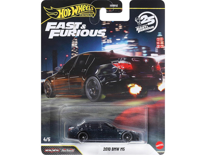 2010 BMW M5 Dark Blue Metallic Fast & Furious 6 2013 Movie Fast & Furious Series Diecast Model Car Hot Wheels JHW62