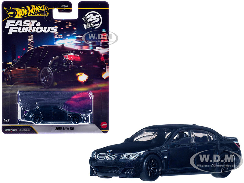 2010 BMW M5 Dark Blue Metallic Fast & Furious 6 2013 Movie Fast & Furious Series Diecast Model Car Hot Wheels JHW62
