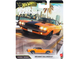 1970 Dodge Challenger R T Orange with Black Hood and Top 2 Fast 2 Furious 2003 Movie Fast & Furious Series Diecast Model Car Hot Wheels JHW64