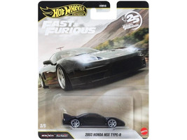 2003 Honda NSX Type R RHD Right Hand Drive Black Fast Five 2011 Movie Fast & Furious Series Diecast Model Car Hot Wheels JHW75