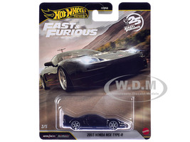 2003 Honda NSX Type R RHD Right Hand Drive Black Fast Five 2011 Movie Fast & Furious Series Diecast Model Car Hot Wheels JHW75