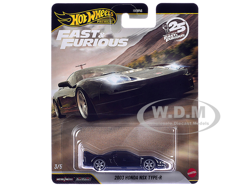 2003 Honda NSX Type R RHD Right Hand Drive Black Fast Five 2011 Movie Fast & Furious Series Diecast Model Car Hot Wheels JHW75