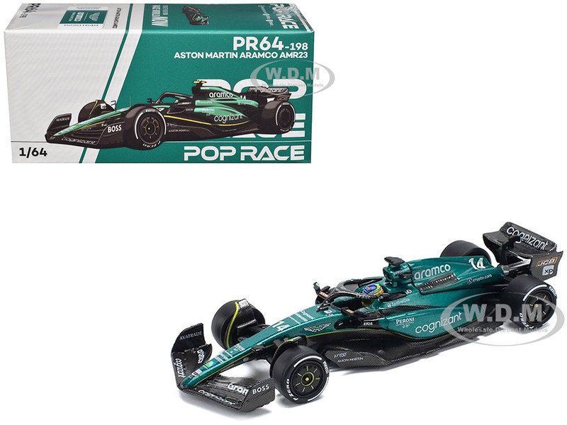 Aston Martin AMR23 #14 Fernando Alonso Formula One F1 World Championship 2023 1/64 Diecast Model Car Pop Race PR640198
