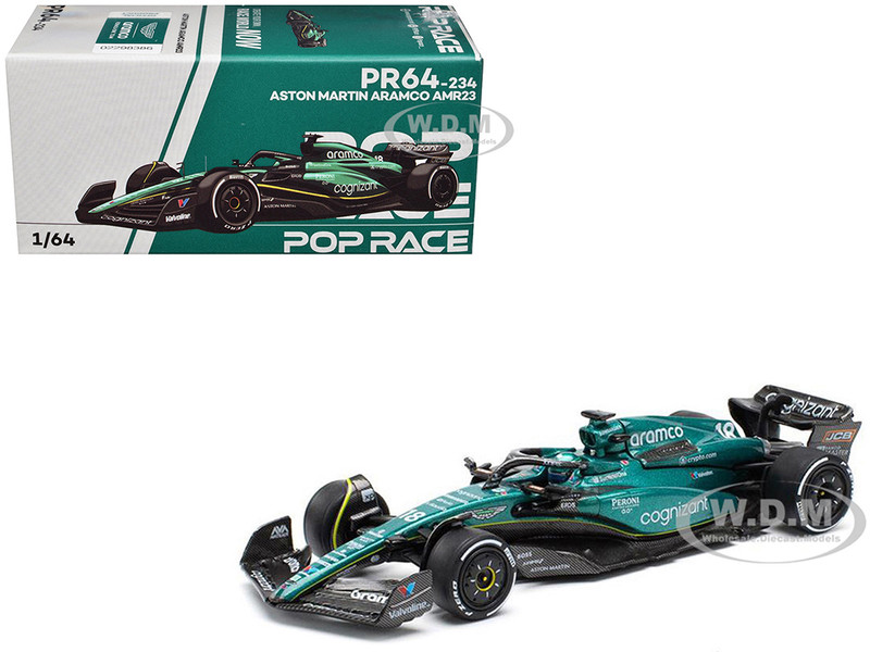 Aston Martin AMR23 #18 Lance Stroll Formula One F1 World Championship 2023 1/64 Diecast Model Car Pop Race PR640234