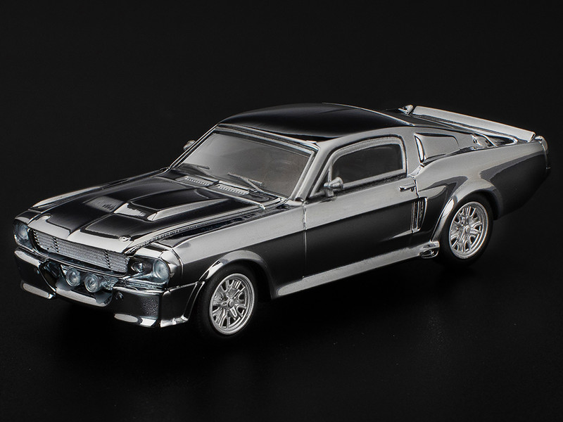 Shelby Mustang GT500 Silver Chrome 1/64 Diecast Model Car Pop Race PR640312