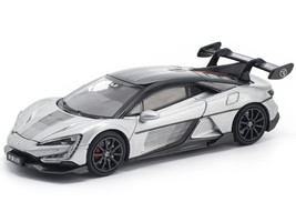 Yangwang U9 Silver Metallic with Black Top and Stripes 1/64 Diecast Model Car Pop Race PR640442