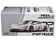 Yangwang U9 Silver Metallic with Black Top and Stripes 1/64 Diecast Model Car Pop Race PR640442