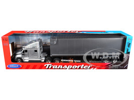 Kenworth T2000 Truck Silver Metallic with Gray Container Transporter Series 1/32 Diecast Model Welly 32211W-SIL