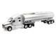 Kenworth T2000 Truck Silver Metallic with Silver Tanker Trailer Transporter Series 1/32 Diecast Model Welly 32212W-SIL Kenworth T2000 Truck Silver Metallic with Silver Tanker Trailer Transporter Series 1/32 Diecast Model Welly 32212W-SIL