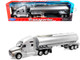 Kenworth T2000 Truck Silver Metallic with Silver Tanker Trailer Transporter Series 1/32 Diecast Model Welly 32212W-SIL Kenworth T2000 Truck Silver Metallic with Silver Tanker Trailer Transporter Series 1/32 Diecast Model Welly 32212W-SIL