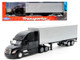 Freightliner Cascadia Truck Black with Silver Container Transporter Series 1/32 Diecast Model Welly 32696W-BKA