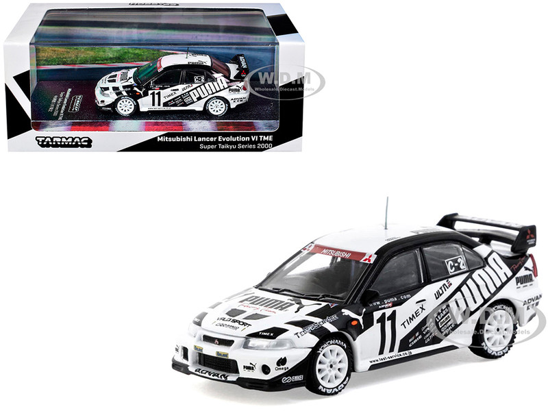 Mitsubishi Lancer Evolution VI TME RHD Right Hand Drive #11 Akihiko Nakaya Takayuki Kinoshita Puma Super Taikyu Series 2000 Hobby64 Series 1/64 Diecast Model Tarmac Works T64-021-00ST11