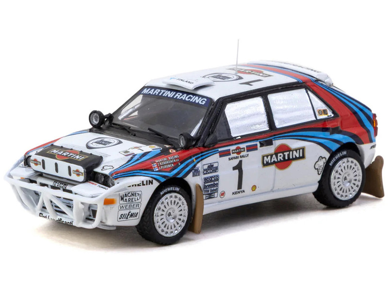 Lancia Delta HF Integrale #1 Juha Kankkunen Juha Piironen Martini Racing 2nd Place Safari Rally 1992 Hobby64 Series 1/64 Diecast Model Car Tarmac Works T64-049-92SAF01