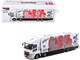 Mitsubishi Fuso Super Great Truck with Transporter EVA Racing White with Graphics Truck64 Series 1/64 Diecast Model Car Tarmac Works T64T-TL001-EVA2