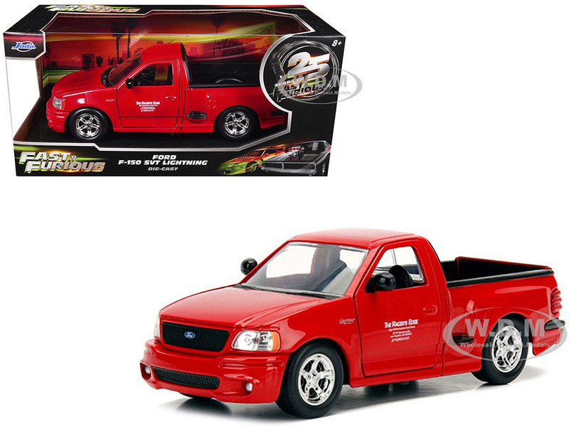 Ford F 150 SVT Lightning Pickup Truck Red The Fast and the Furious 2001 Movie 25 Years of Fast & Furious Series 1/24 Diecast Model Car Jada 99574-25TH