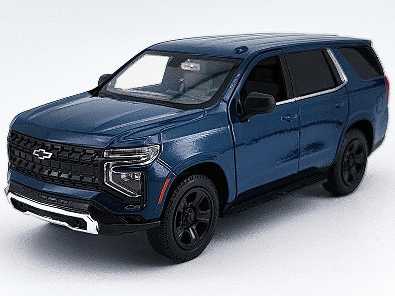 2025 Chevrolet Tahoe PPV Dark Blue Custom Builder s Kit Law Enforcement and Public Service Series 1/24 Diecast Model Car Motormax 76816-BB-DBL